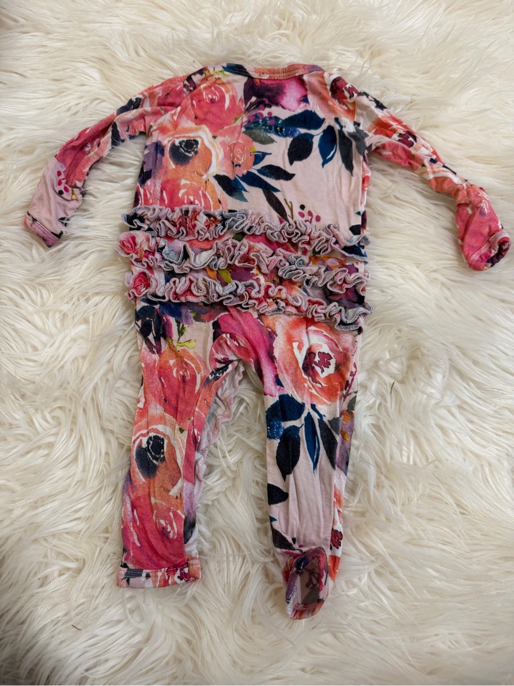 Posh Peanut Pink Floral Zippered One-Piece Romper - Picture 2 of 3